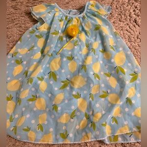 Creative Kids Blue Lemon Chiffon Dress with Hidden Onesie - 12-18 months